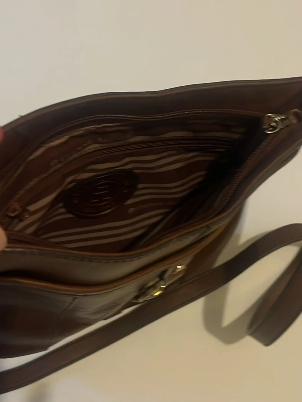 Etienne Aigner Brown Leather Shoulder Bag with Accents